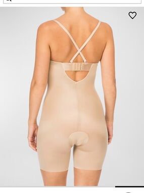 SPANX Beige Full-Body Shaping Bodysuit with Built-In Cups